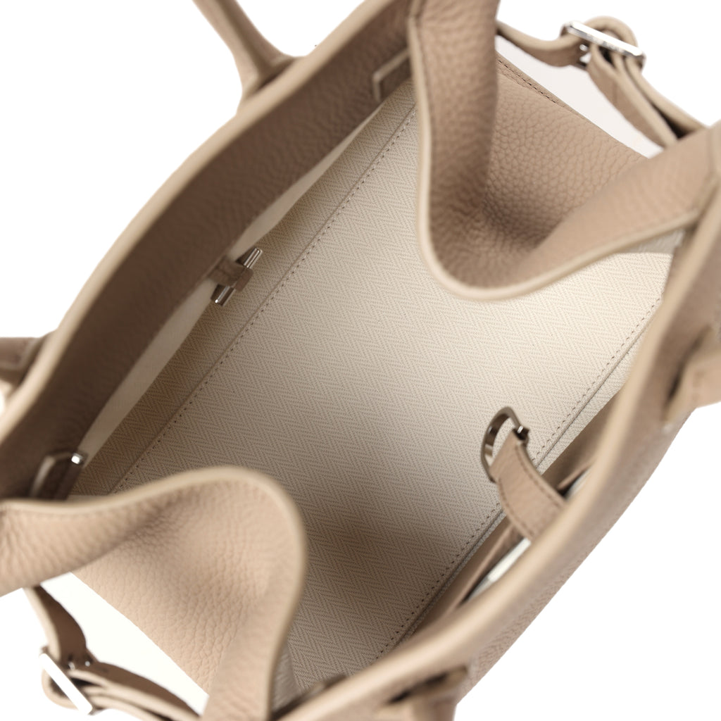 The Row Soft Margaux 10 Bag Dark Taupe Calfskin Silver Hardware