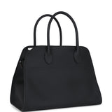 The Row Soft Margaux 12 Bag Black Calfskin Silver Hardware