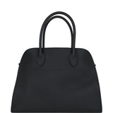 The Row Soft Margaux 12 Bag Black Calfskin Silver Hardware