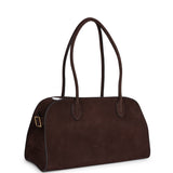 The Row Shoulder Margaux 12 Bag Mocha Nubuck Gold Hardware