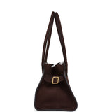 The Row Shoulder Margaux 12 Bag Mocha Nubuck Gold Hardware