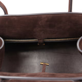 The Row Shoulder Margaux 12 Bag Mocha Nubuck Gold Hardware