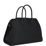 The Row Soft Margaux 15 Bag Black Calfskin Silver Hardware