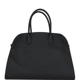 The Row Soft Margaux 15 Bag Black Calfskin Silver Hardware