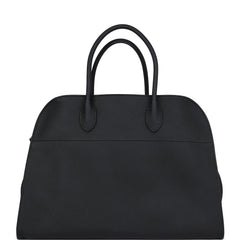 The Row Soft Margaux 15 Bag Black Calfskin Silver Hardware