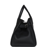 The Row Soft Margaux 15 Bag Black Calfskin Silver Hardware