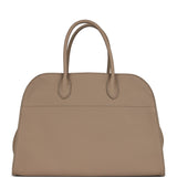 The Row Soft Margaux 15 Bag  Dark Taupe Calfskin Silver Hardware