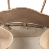 The Row Soft Margaux 15 Bag  Dark Taupe Calfskin Silver Hardware