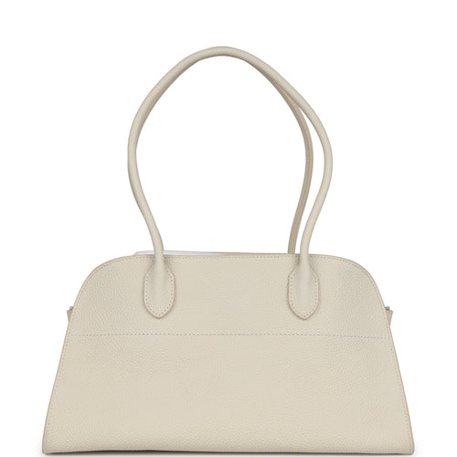 The Row Margaux Shoulder 12 Bag White Calfskin Silver Hardware