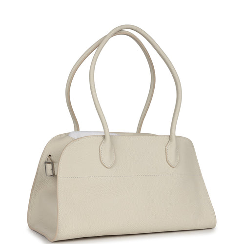The Row Margaux Shoulder 12 Bag White Calfskin Silver Hardware