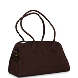 The Row Shoulder Margaux 12 Bag Mocha Nubuck Gold Hardware