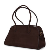 The Row Shoulder Margaux 12 Bag Mocha Nubuck Gold Hardware