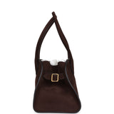 The Row Shoulder Margaux 12 Bag Mocha Nubuck Gold Hardware