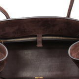 The Row Shoulder Margaux 12 Bag Mocha Nubuck Gold Hardware