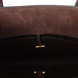 The Row Shoulder Margaux 12 Bag Mocha Nubuck Gold Hardware