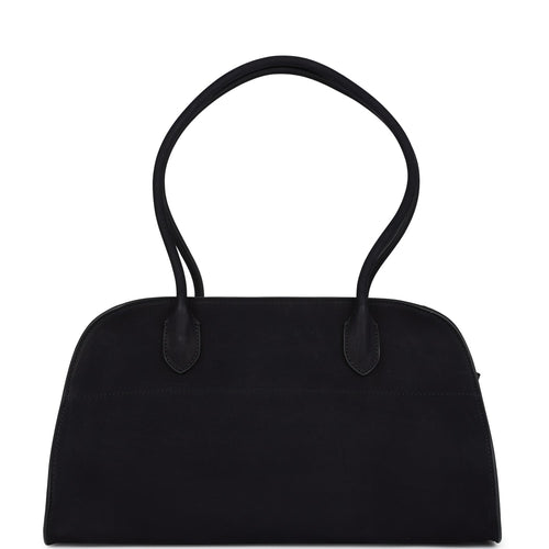 The Row Shoulder Margaux 12 Bag Black Nubuck Silver Hardware