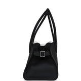 The Row Soft Margaux 12 Bag Black Calfskin Silver Hardware