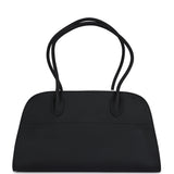 The Row Soft Margaux 12 Bag Black Calfskin Silver Hardware