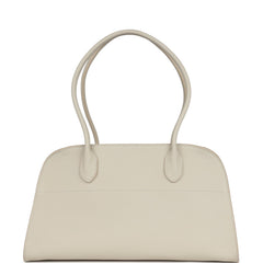 The Row Margaux Shoulder 12 Bag White Calfskin Silver Hardware