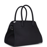 The Row Soft Margaux 10 Bag Midnight Calfskin Silver Hardware