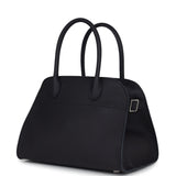 The Row Soft Margaux 10 Bag Midnight Calfskin Silver Hardware