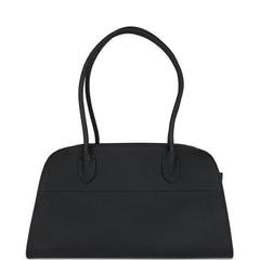 The Row Soft Margaux Shoulder 12 Bag Black Calfskin Silver Hardware