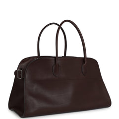 The Row East West Margaux Bag Chestnut Saddle Leather Silver Hardware