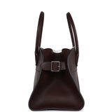 The Row East West Margaux Bag Chestnut Saddle Leather Silver Hardware