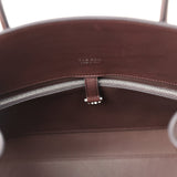 The Row East West Margaux Bag Chestnut Saddle Leather Silver Hardware