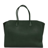 The Row Marlo Tote Bag Moss Saddle Leather Silver Hardware