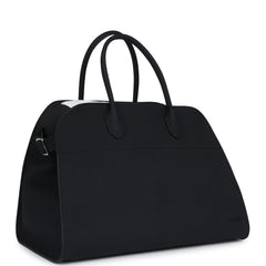 The Row Soft Margaux 15 Bag Black Calfskin Silver Hardware