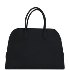 The Row Soft Margaux 15 Bag Black Calfskin Silver Hardware