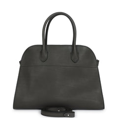 The Row Soft Margaux 12 Koala Grey Saddle Leather Silver Hardware