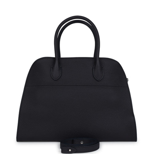 The Row Soft Margaux 12 Bag Midnight Calfskin Silver Hardware