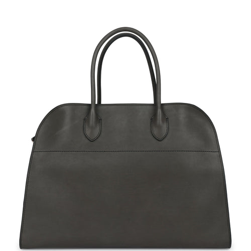 The Row Soft Margaux 15 Bag Koala Grey Saddle Silver Hardware