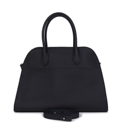 The Row Soft Margaux 12 Bag Midnight Calfskin Silver Hardware