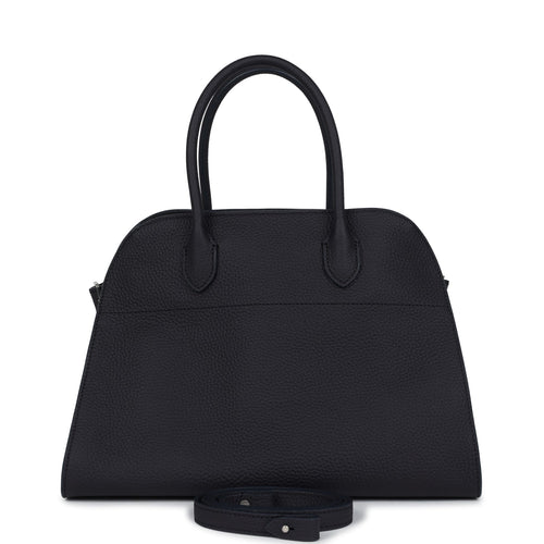 The Row Soft Margaux 12 Bag Midnight Calfskin Silver Hardware