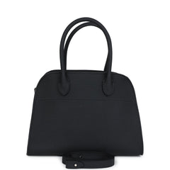 The Row Soft Margaux 10 Bag Black Calfskin Silver Hardware