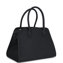 The Row Soft Margaux 10 Bag Black Calfskin Silver Hardware