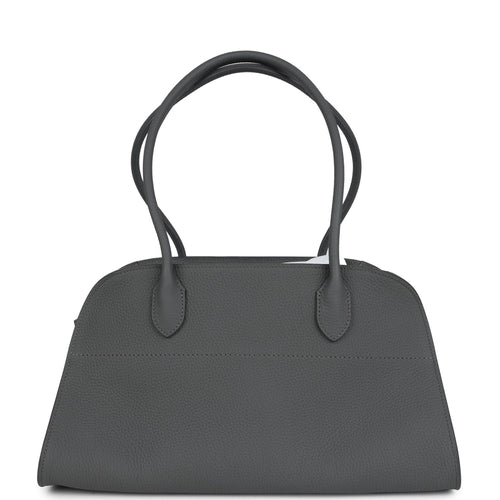 The Row Margaux Shoulder 12 Bag Timouse Grey Calfskin Silver Hardware