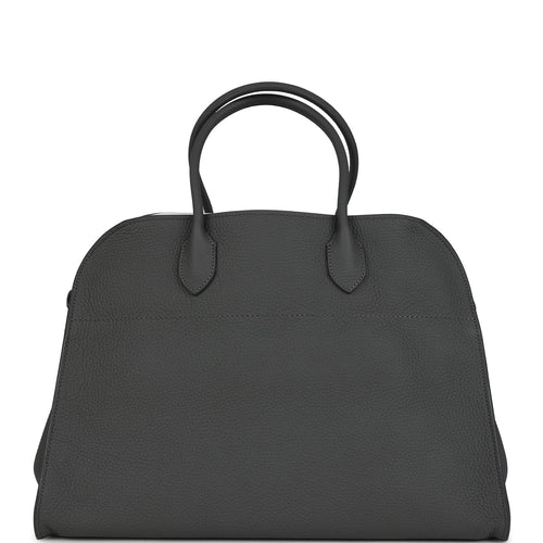 The Row Soft Margaux 15 Bag Timouse Grey Calfskin Silver Hardware