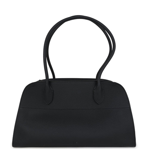 The Row Soft Margaux Shoulder 12 Bag Black Calfskin Silver Hardware