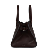 The Row Soft Margaux 10 Bag Chestnut Saddle Leather Silver Hardware