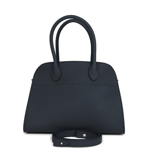 The Row Soft Margaux 10 Bag Dark Navy Calfskin Silver Hardware