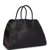 The Row Soft Margaux 15 Bag Black Saddle Gold Hardware