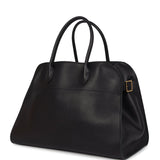 The Row Soft Margaux 15 Bag Black Saddle Gold Hardware