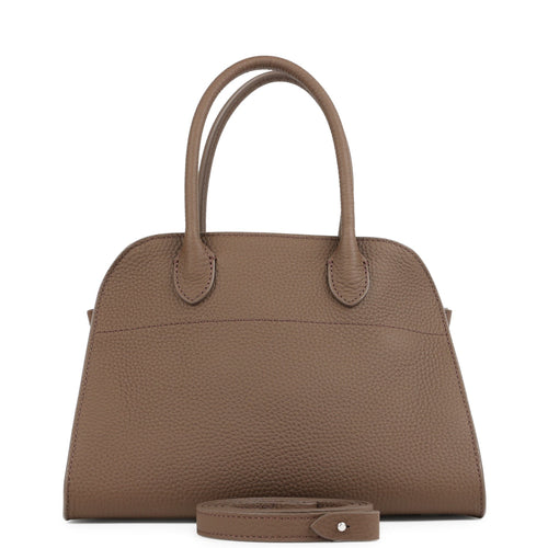 The Row Soft Margaux 10 Bag Dark Olive Calfskin Silver Hardware