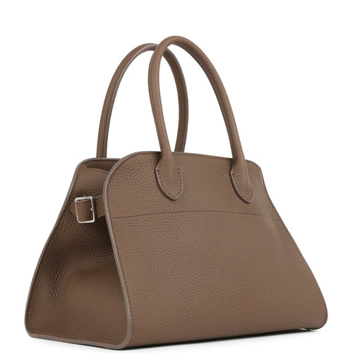 The Row Soft Margaux 10 Bag Dark Olive Calfskin Silver Hardware