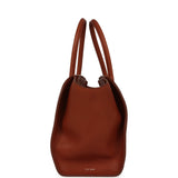 The Row Marlo 12 Tote Bag Acero Polished Saddle Silver Hardware