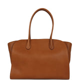 The Row Marlo 14 Tote Bag Cuir Polished Saddle Silver Hardware